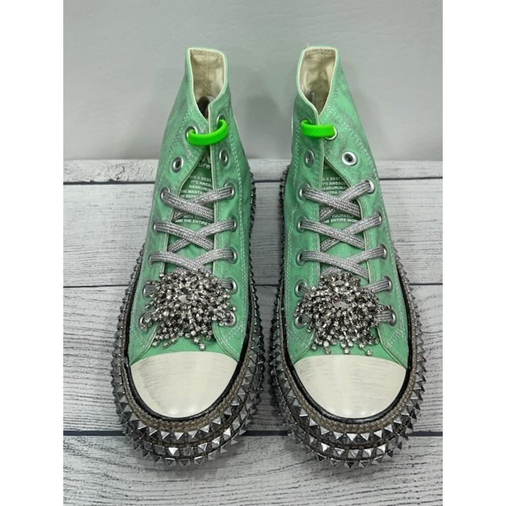 Nan-Ku X Free People Womens Cruise Studded Hi Top‎ Sneakers Spring Mint Size 36 - Picture 2 of 5